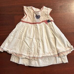 Catimini Cream Top with Red Stitching